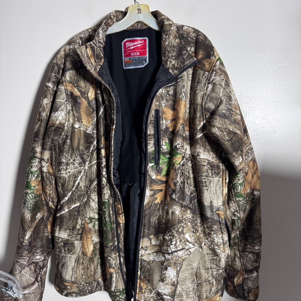 Milwaukee M12 Heated Jacket Mens 2X Brown Realtree Edge Camo Hunting Workwear